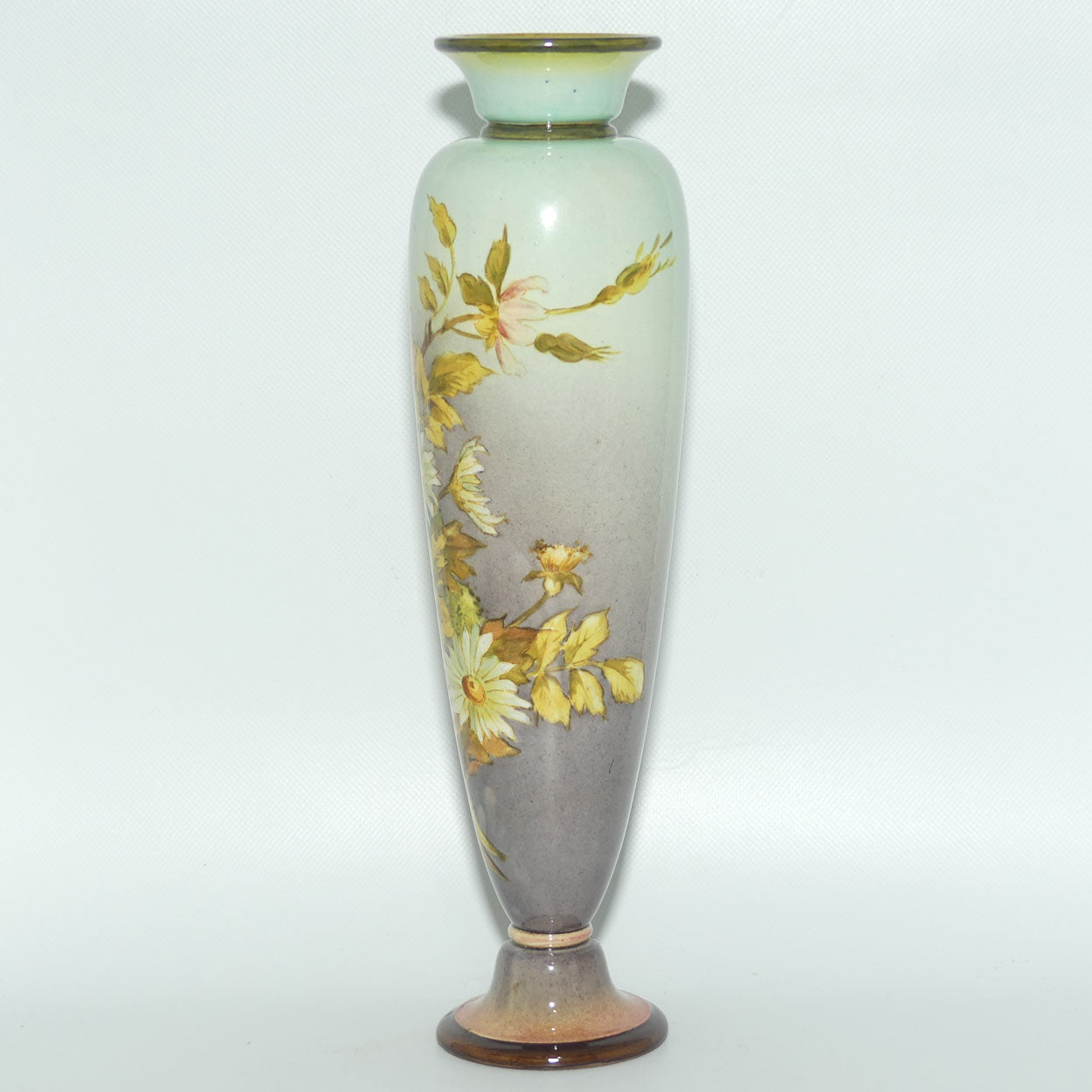 Doulton Burslem Faience vase decorated with Flowers by Kate Rogers | Fine Example