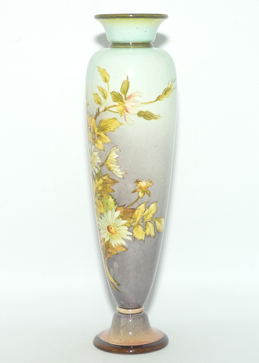 Doulton Burslem Faience vase decorated with Flowers by Kate Rogers | Fine Example