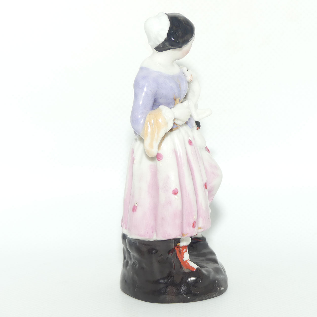 Victorian era Hard Paste Porcelain figure | Girl with Lamb