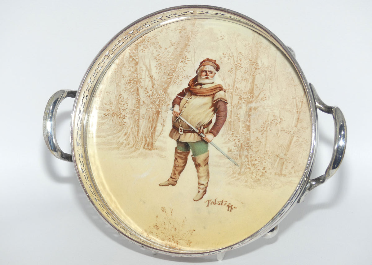 Royal Doulton Shakespearean Falstaff EP handled drinks serving tray