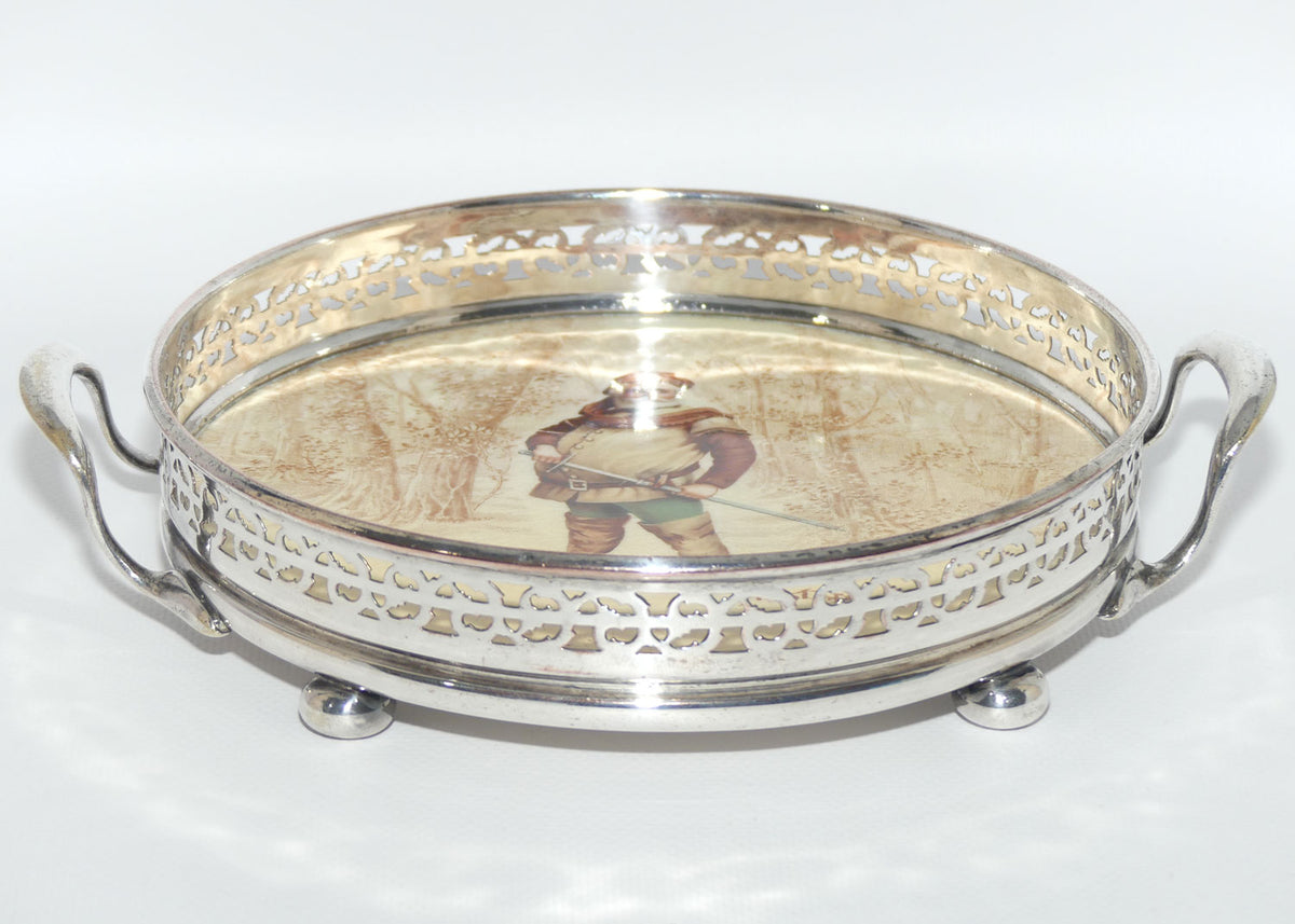 Royal Doulton Shakespearean Falstaff EP handled drinks serving tray