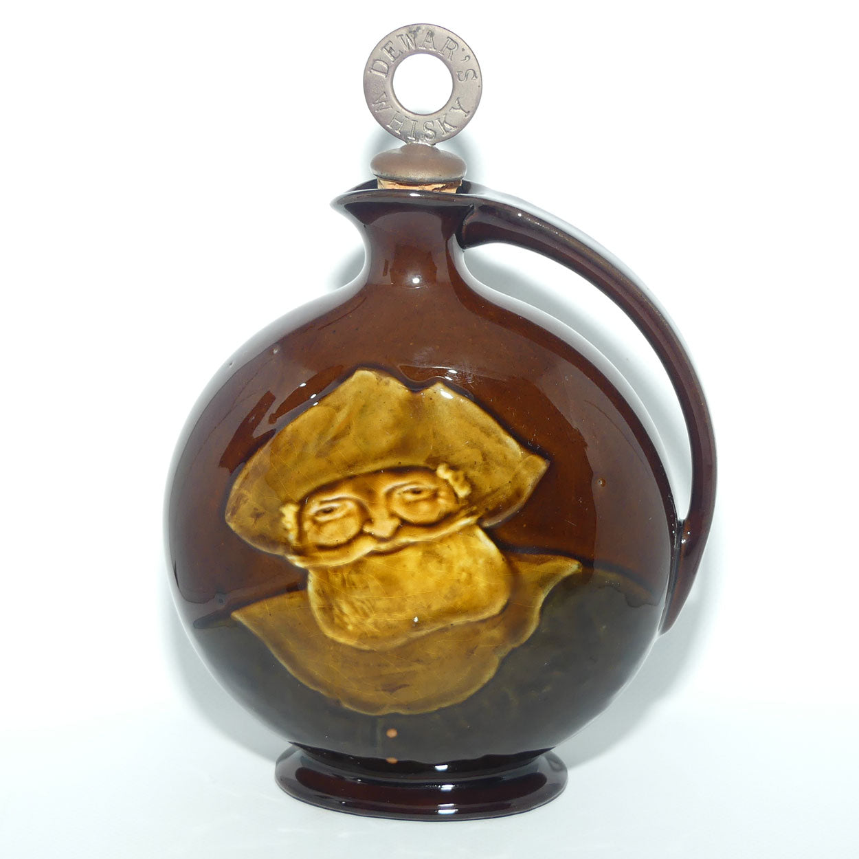 Royal Doulton Kingsware flask | Falstaff | Green tone | Dewars