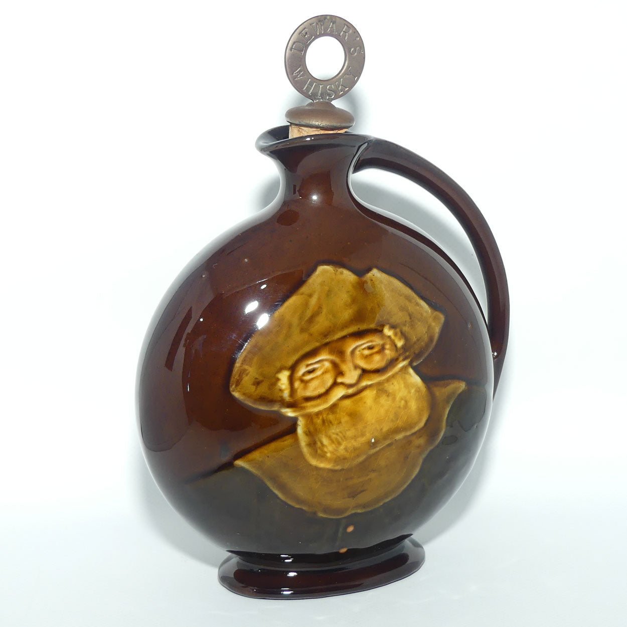 Royal Doulton Kingsware flask | Falstaff | Green tone | Dewars