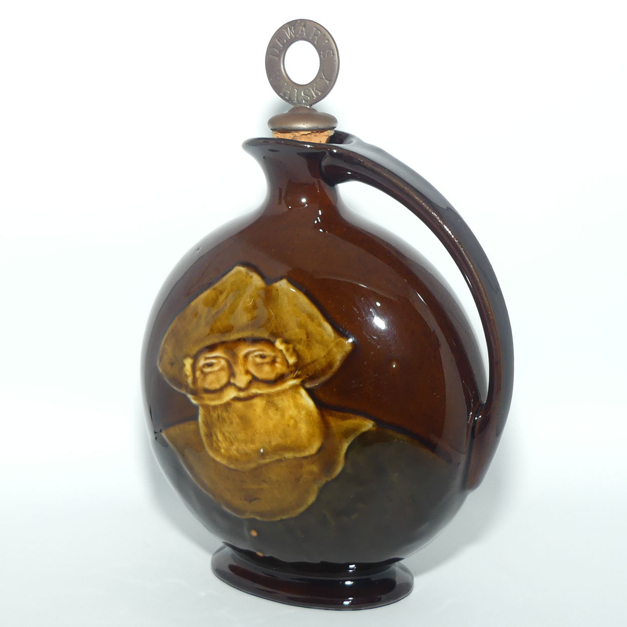 Royal Doulton Kingsware flask | Falstaff | Green tone | Dewars