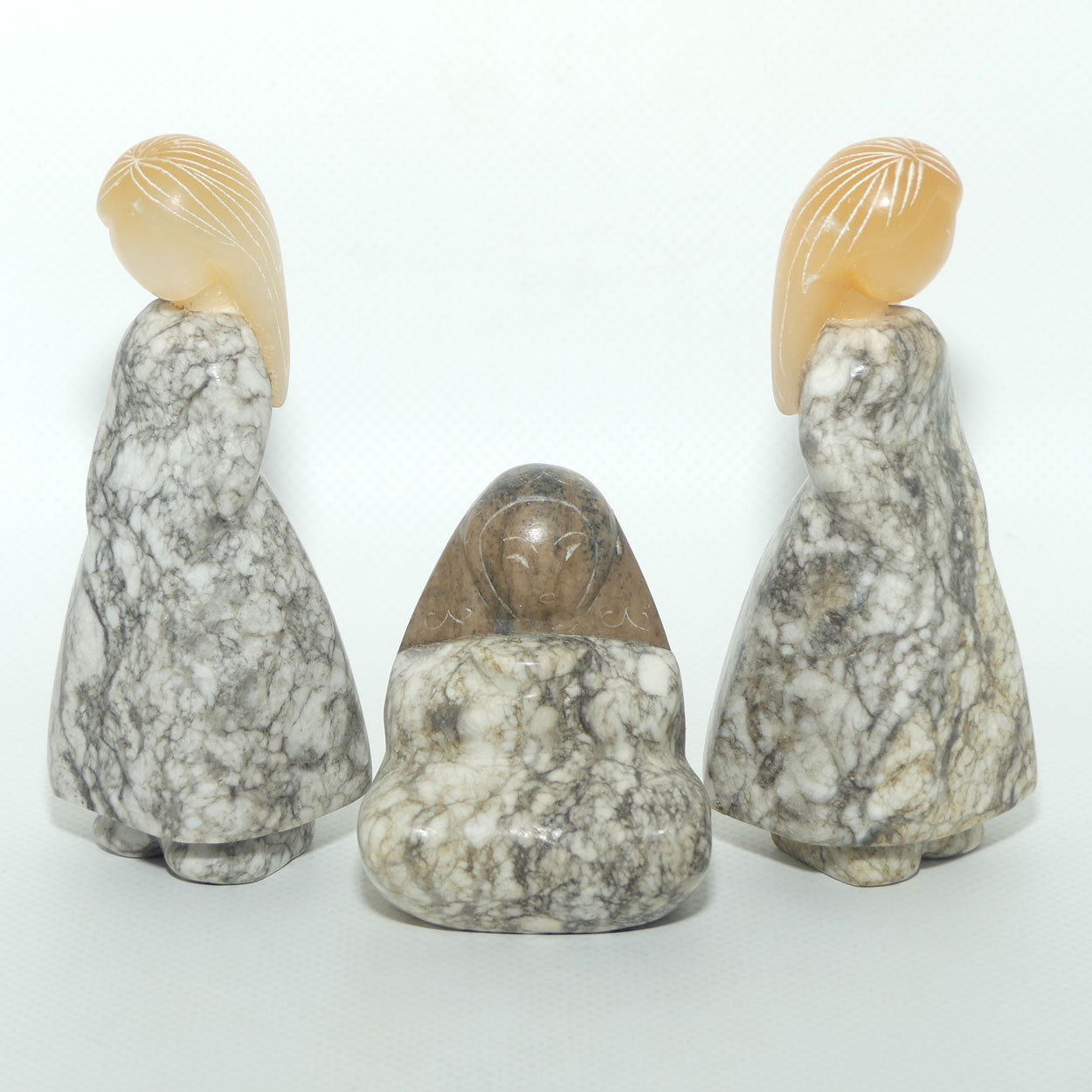 Collection of 3 Carved Inuit stone figures