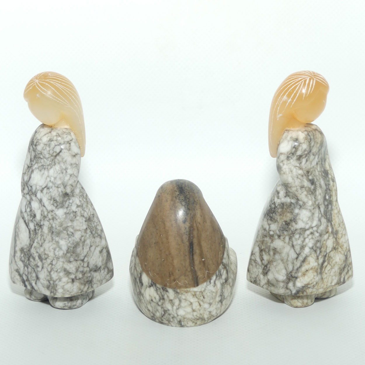 Collection of 3 Carved Inuit stone figures