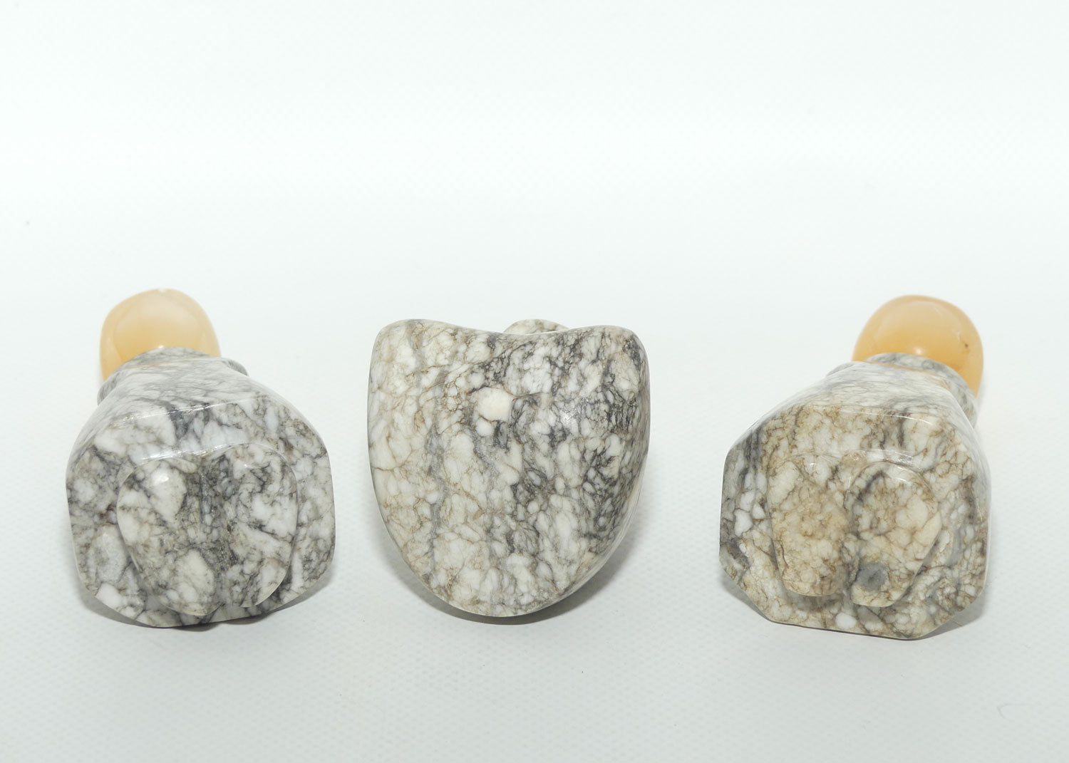 Collection of 3 Carved Inuit stone figures