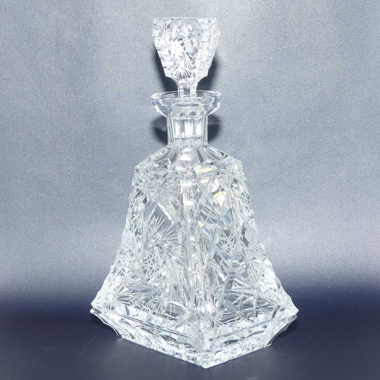 Fancy shape Pinwheel cut Bohemian Crystal Spirits decanter
