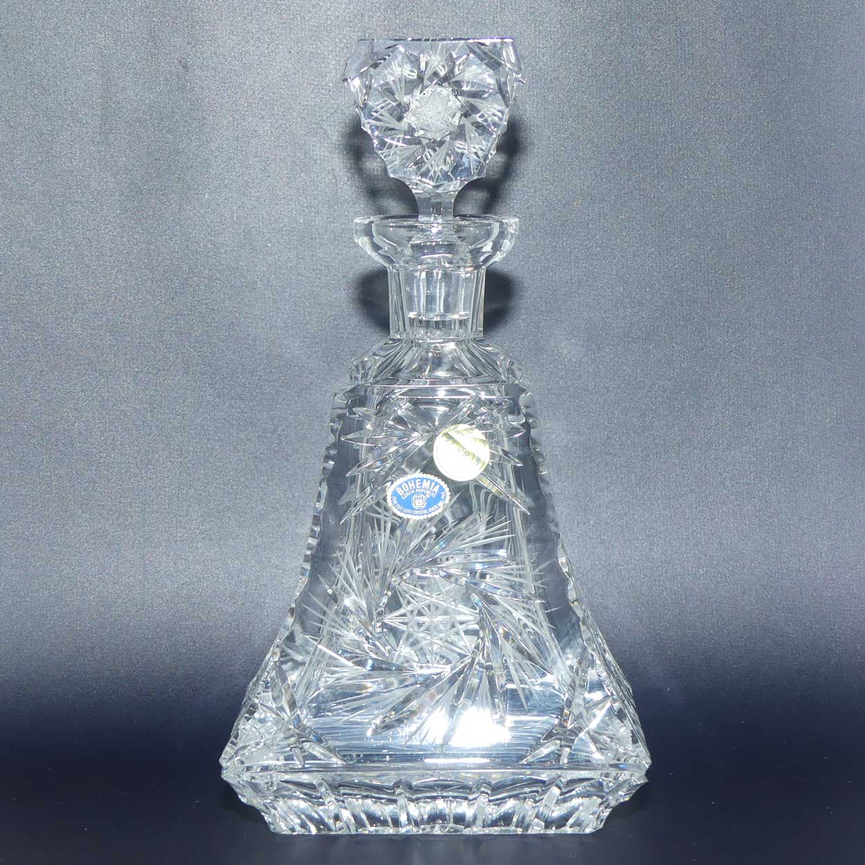Fancy shape Pinwheel cut Bohemian Crystal Spirits decanter