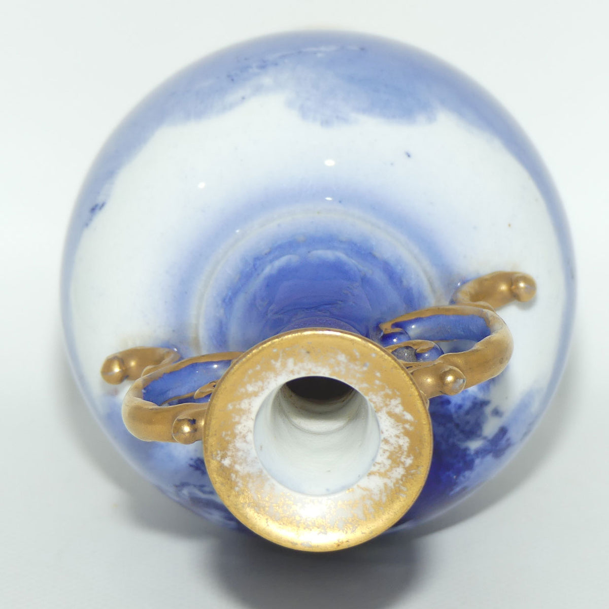 Royal Doulton Blue Childrens fine bone china fancy handles bulbous vase | Hide & Seek