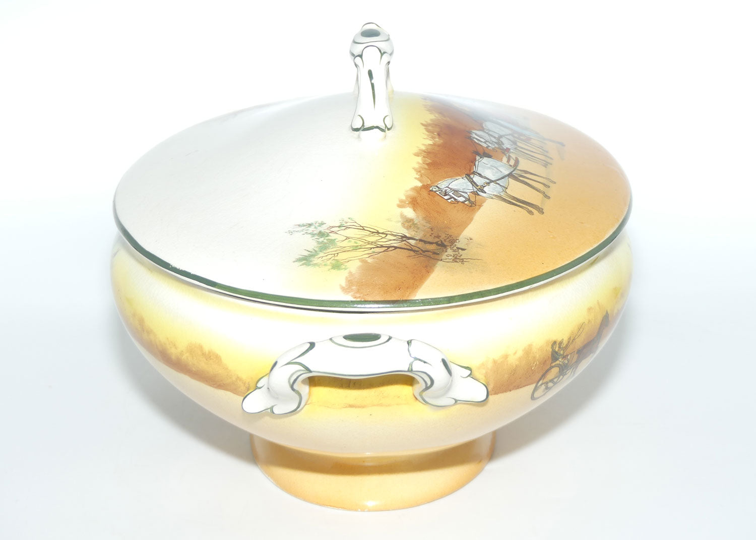 Royal Doulton Coaching Days fancy handles oval lidded tureen D2716