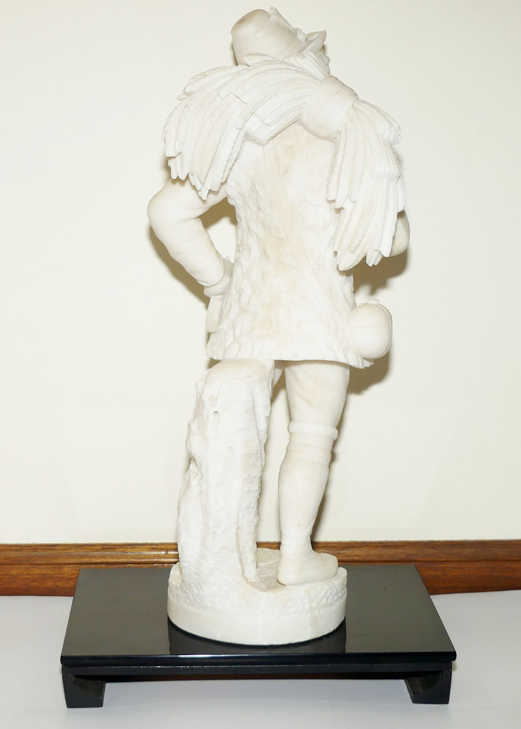 Superb White Marble figure of a Farming Boy | Gleaner gathering Wheat | 58cm tall