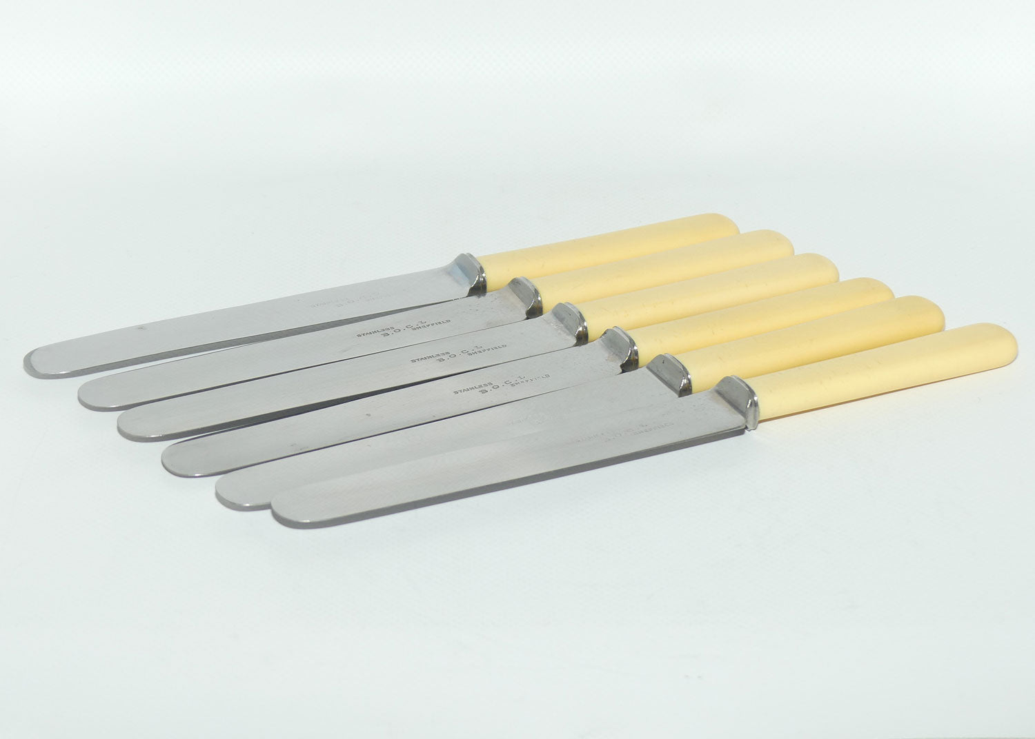 Set of 6 B.O.C.L Sheffield | Faux Bone Handle Dinner Knives | 23.5cm