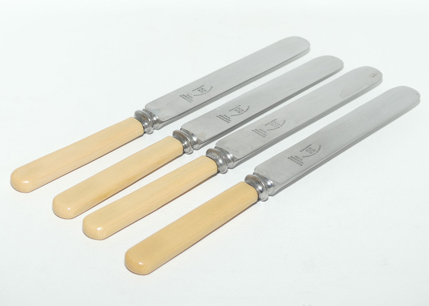 Set of 4 Thomas Ibbotson Sheffield | Faux Bone Handle Dinner Knives | 24cm