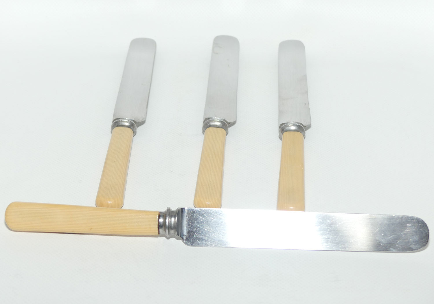 Set of 4 Thomas Ibbotson Sheffield | Faux Bone Handle Dinner Knives | 24cm