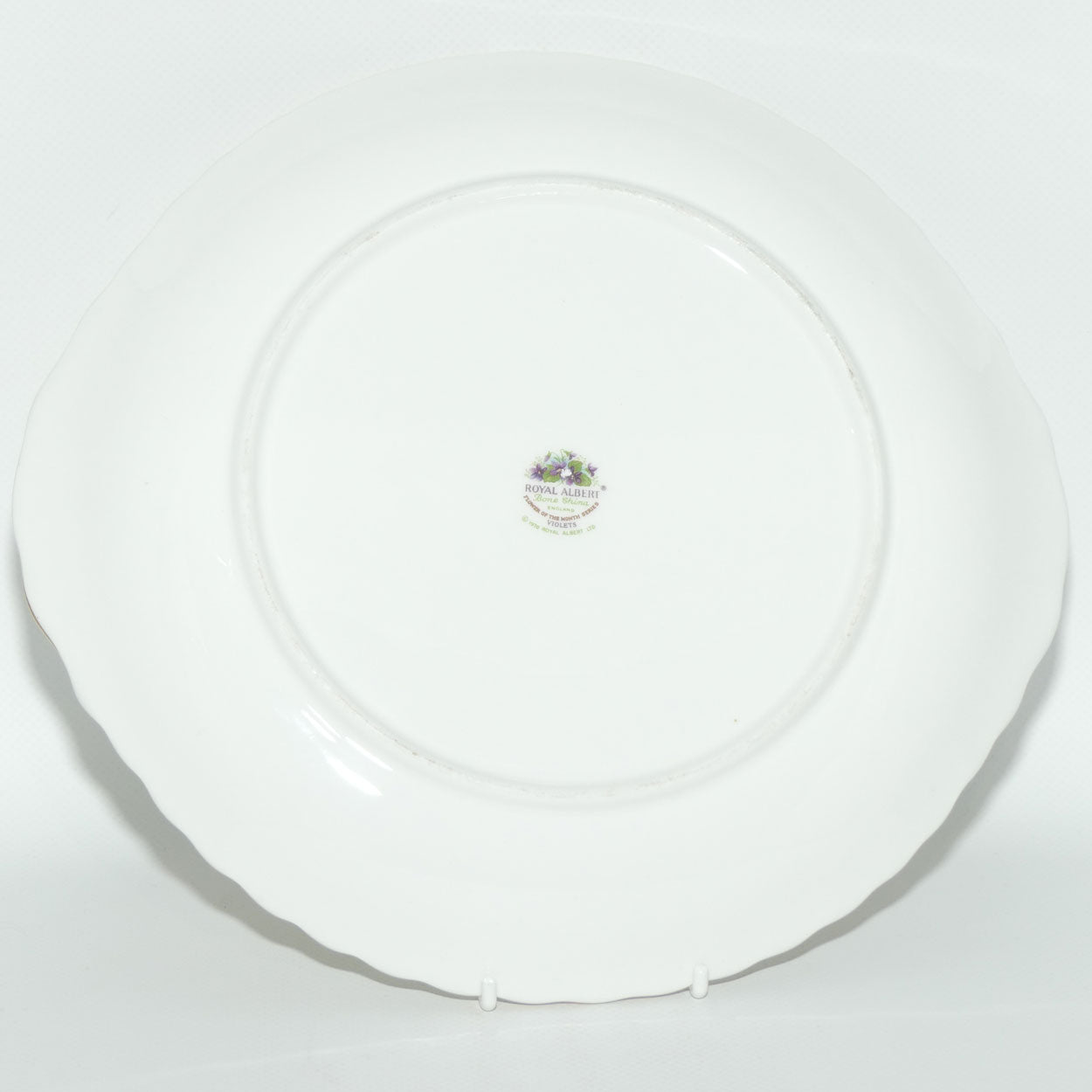 Royal Albert Bone China England | Flower of the Month series | #2 | February Violets tab handle cake plate