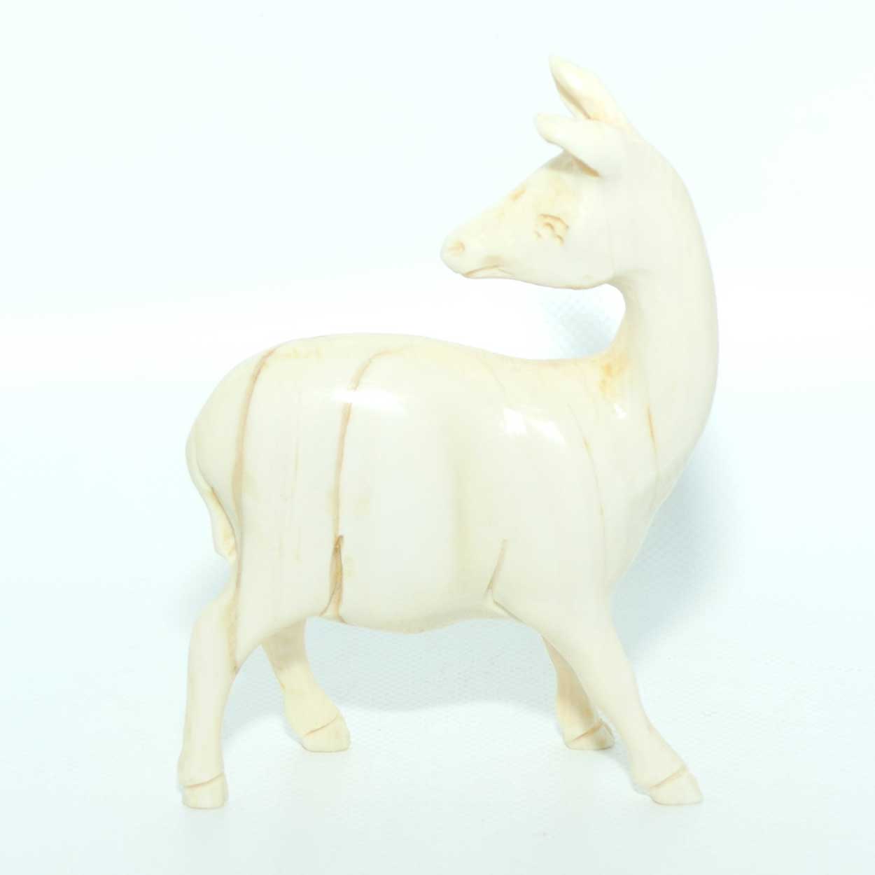 Carved Ivory Figure of a Female Goat