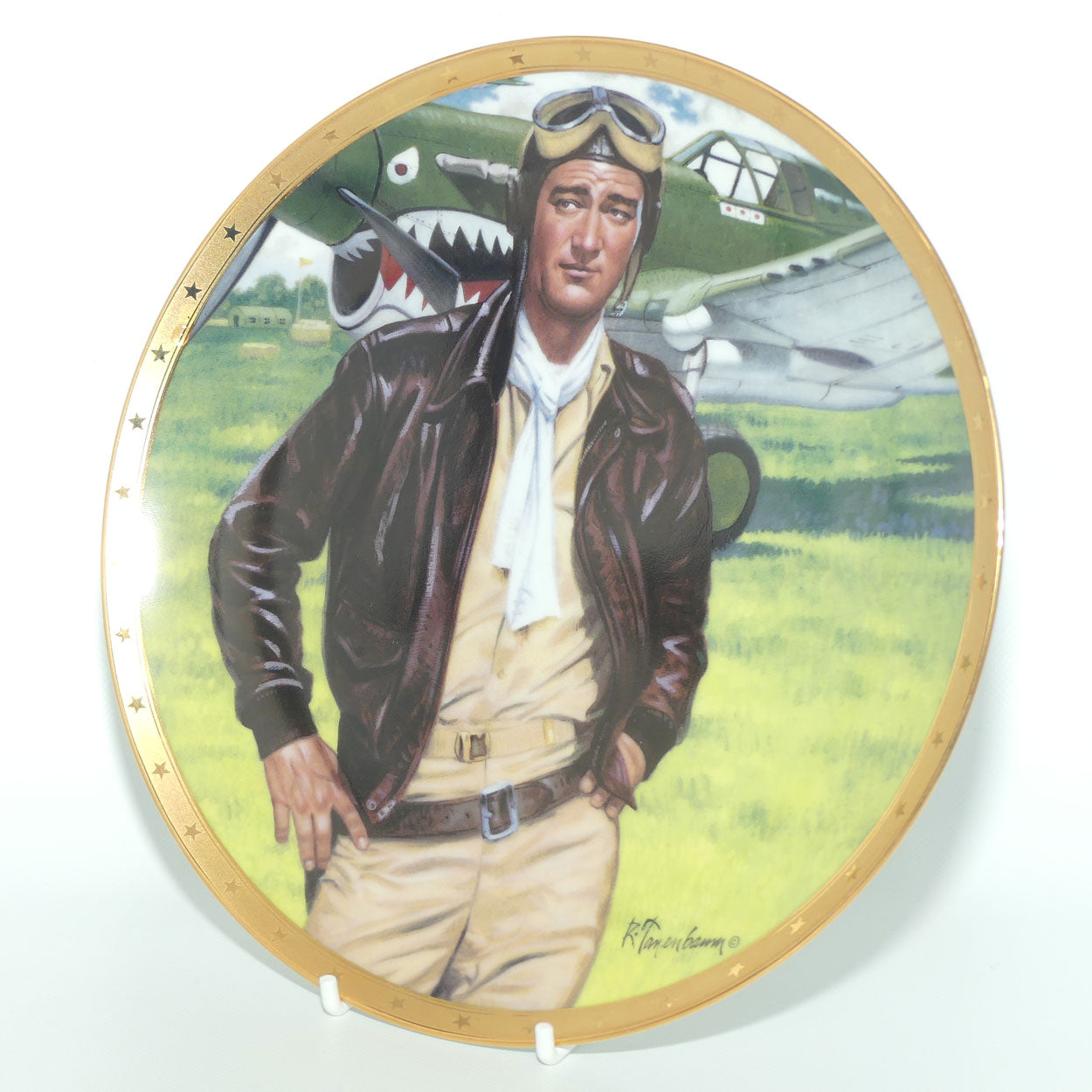 Franklin Mint Heirloom plate | John Wayne | Symbol of America's Fighter Pilot + Cert