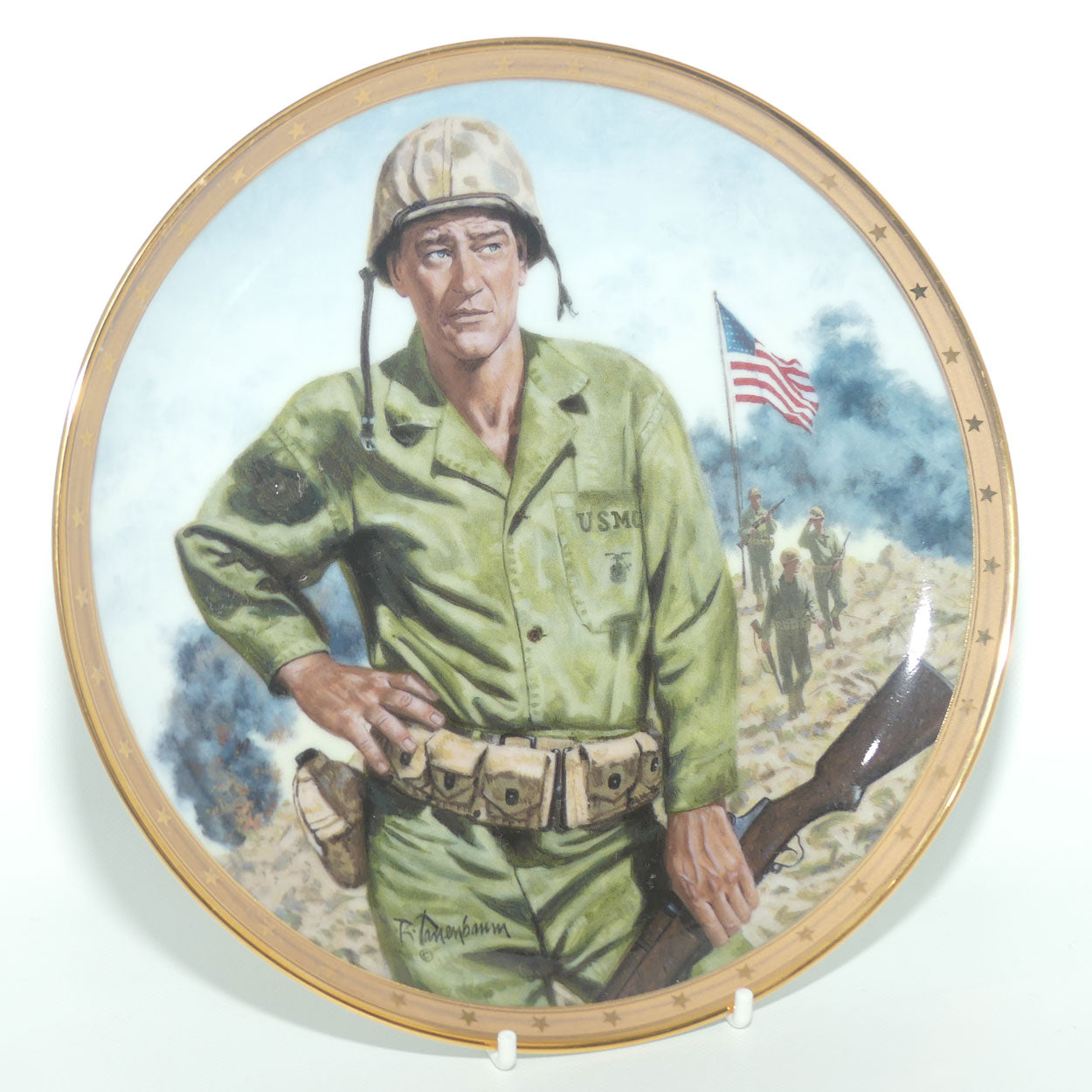 Franklin Mint Heirloom plate | John Wayne | Symbol of America's Fighting Forces + Cert