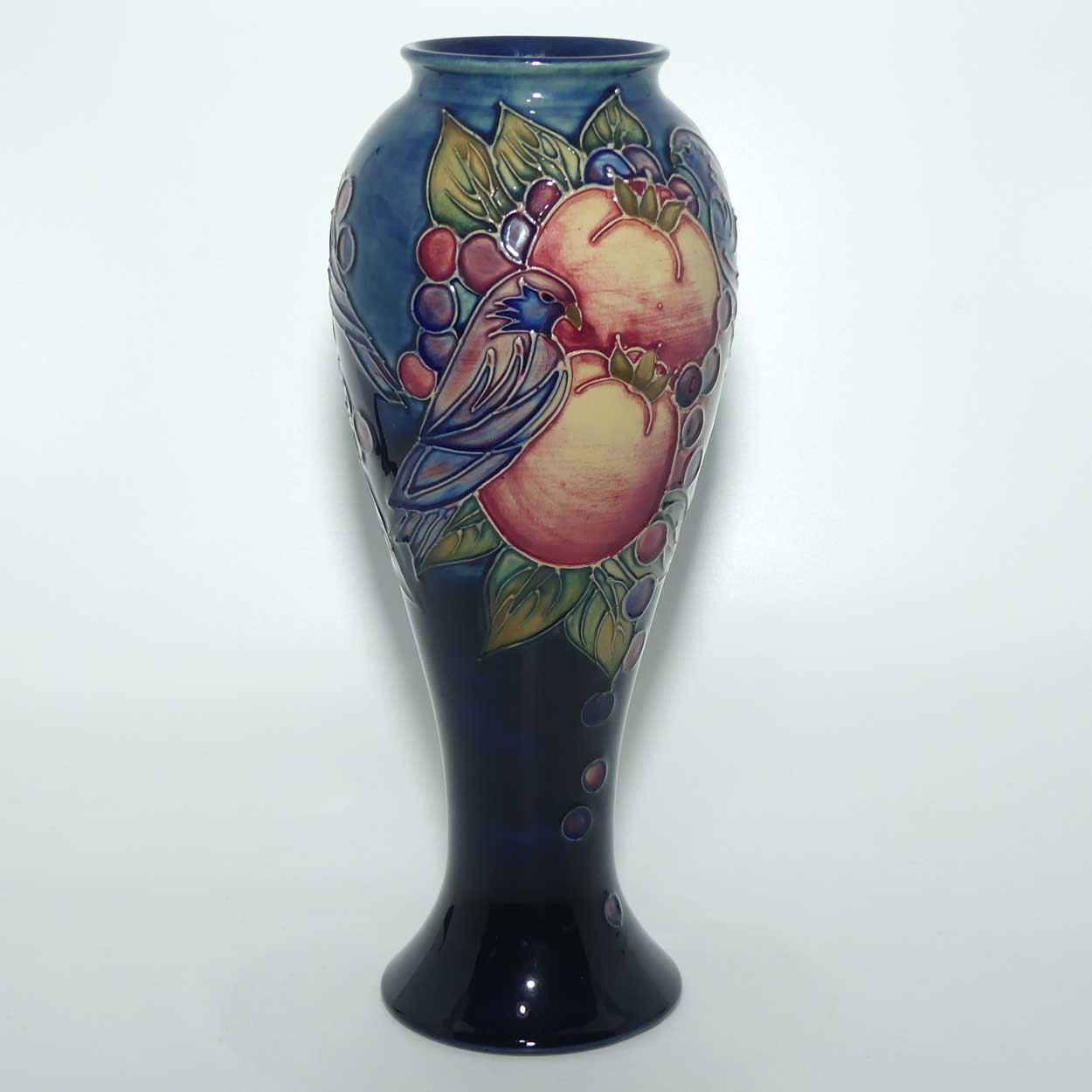 Moorcroft Finches (Blue) 75/10 vase #1