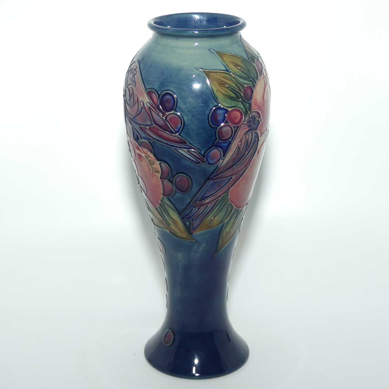 Moorcroft Finches (Blue) 75/10 vase #2