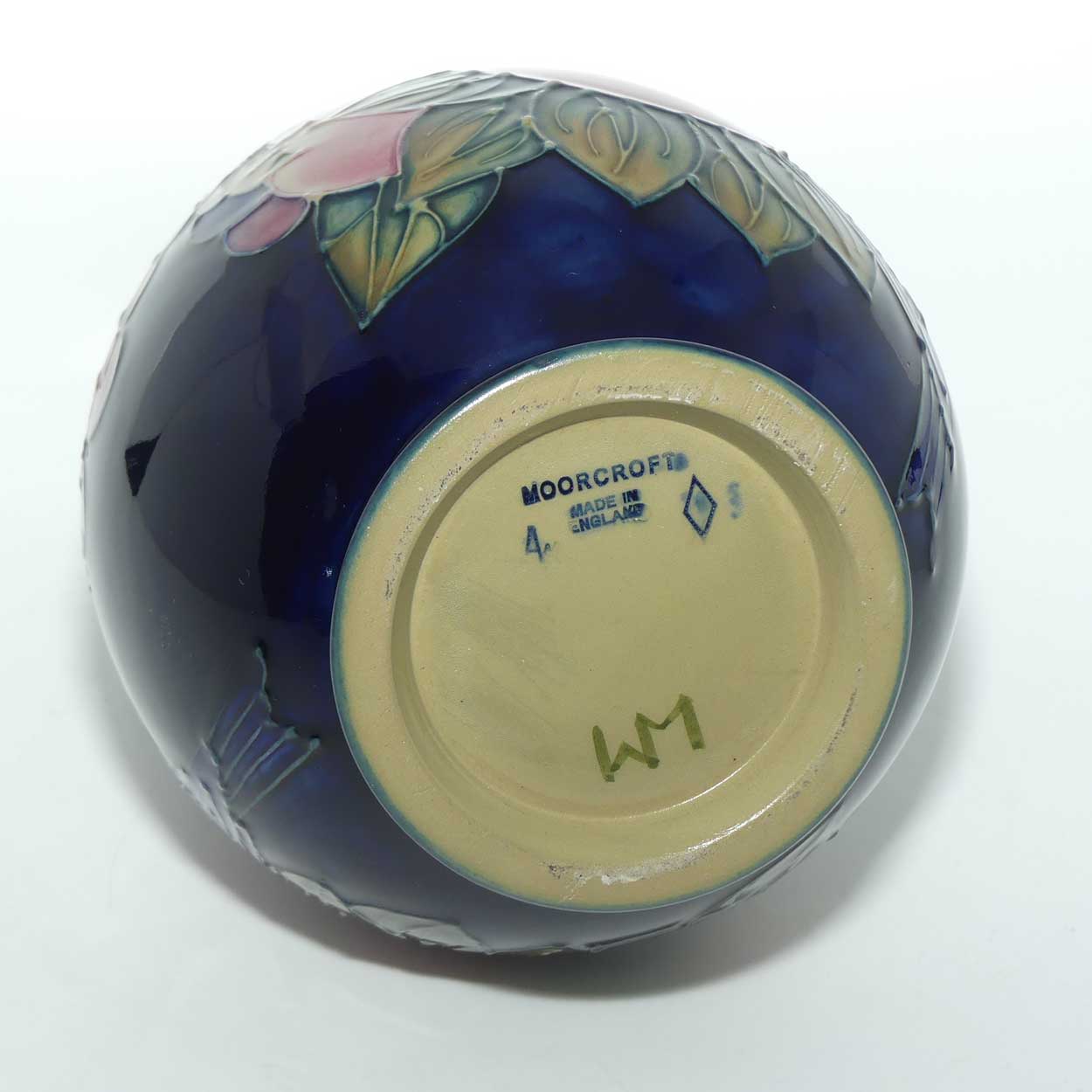 Moorcroft Finches 7/7 vase (Blue; #2)
