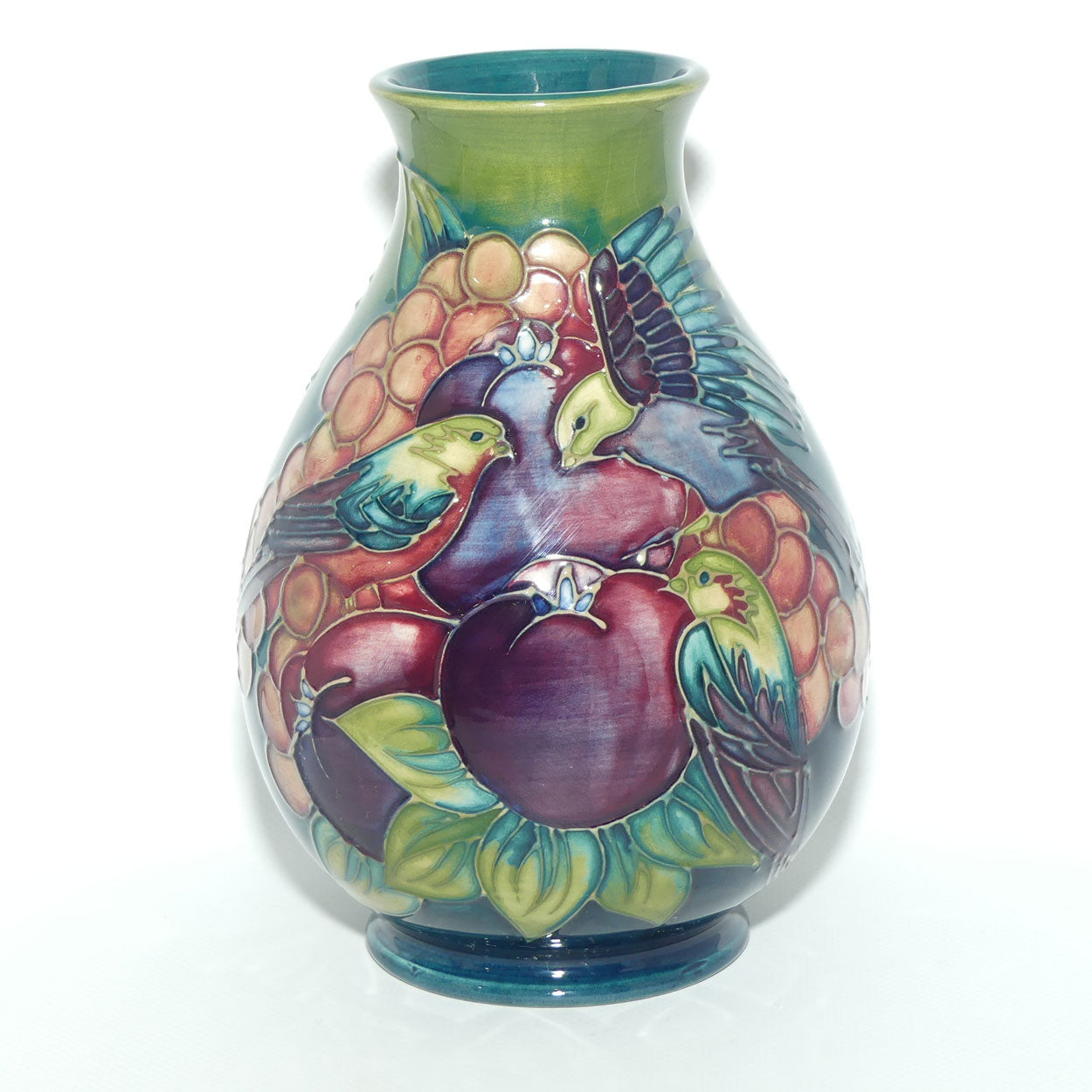 Moorcroft Finches 7/7 vase | Green