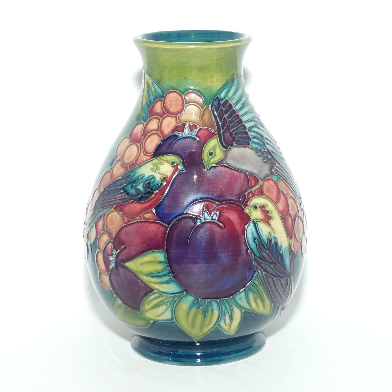 Moorcroft Finches 7/7 vase | Green