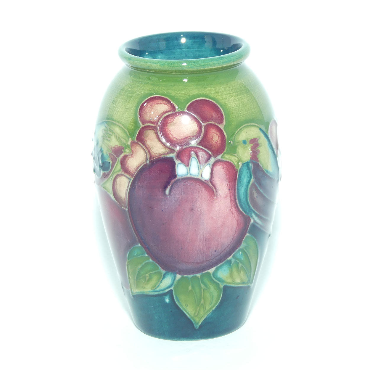 Moorcroft Finches small vase | Green | #1