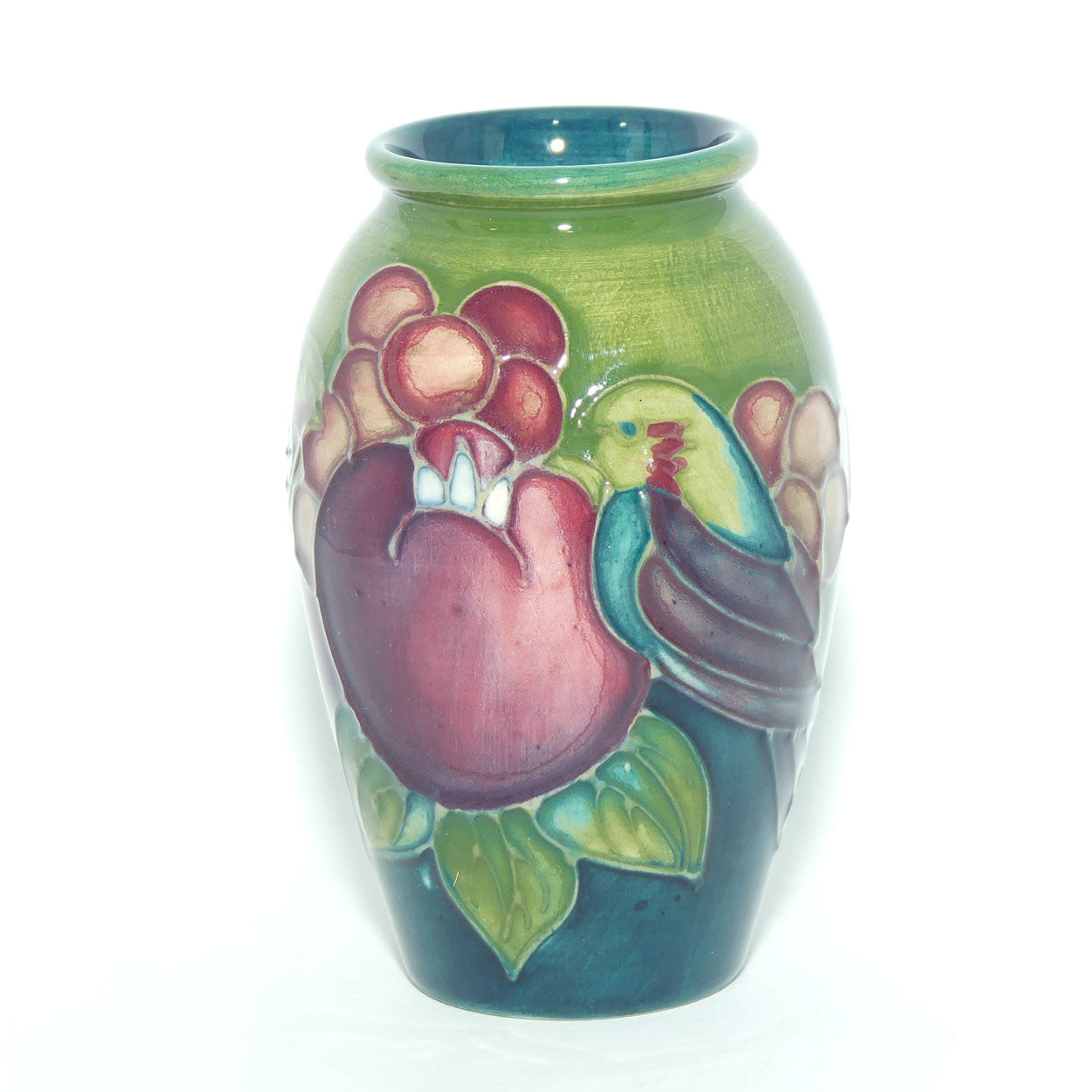Moorcroft Finches small vase | Green | #1