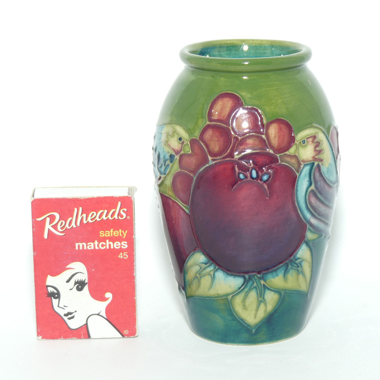 Moorcroft Finches small vase | Green | #2