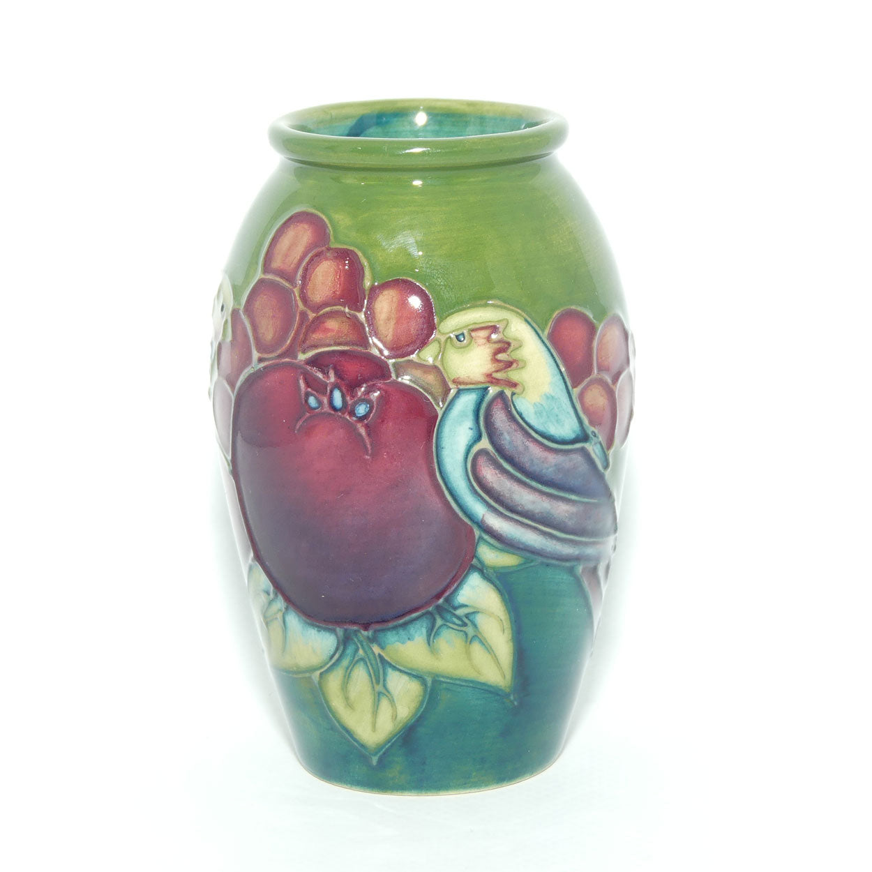 Moorcroft Finches small vase | Green | #2