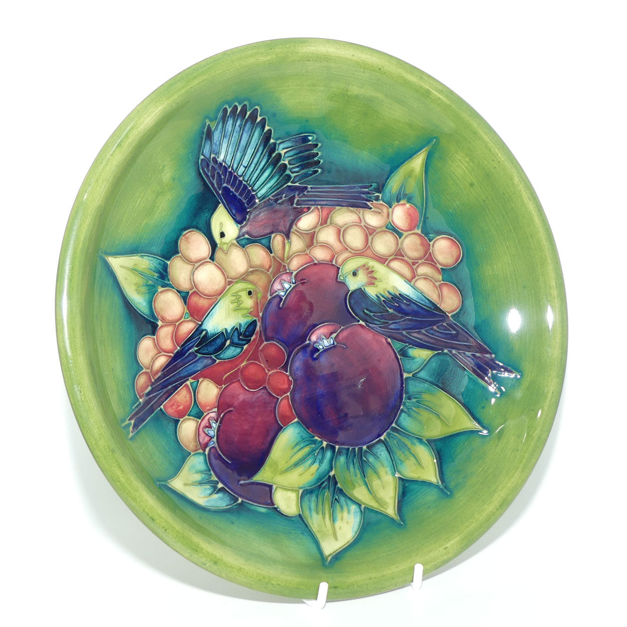 Moorcroft Finches plate | Green | Shape 783/10