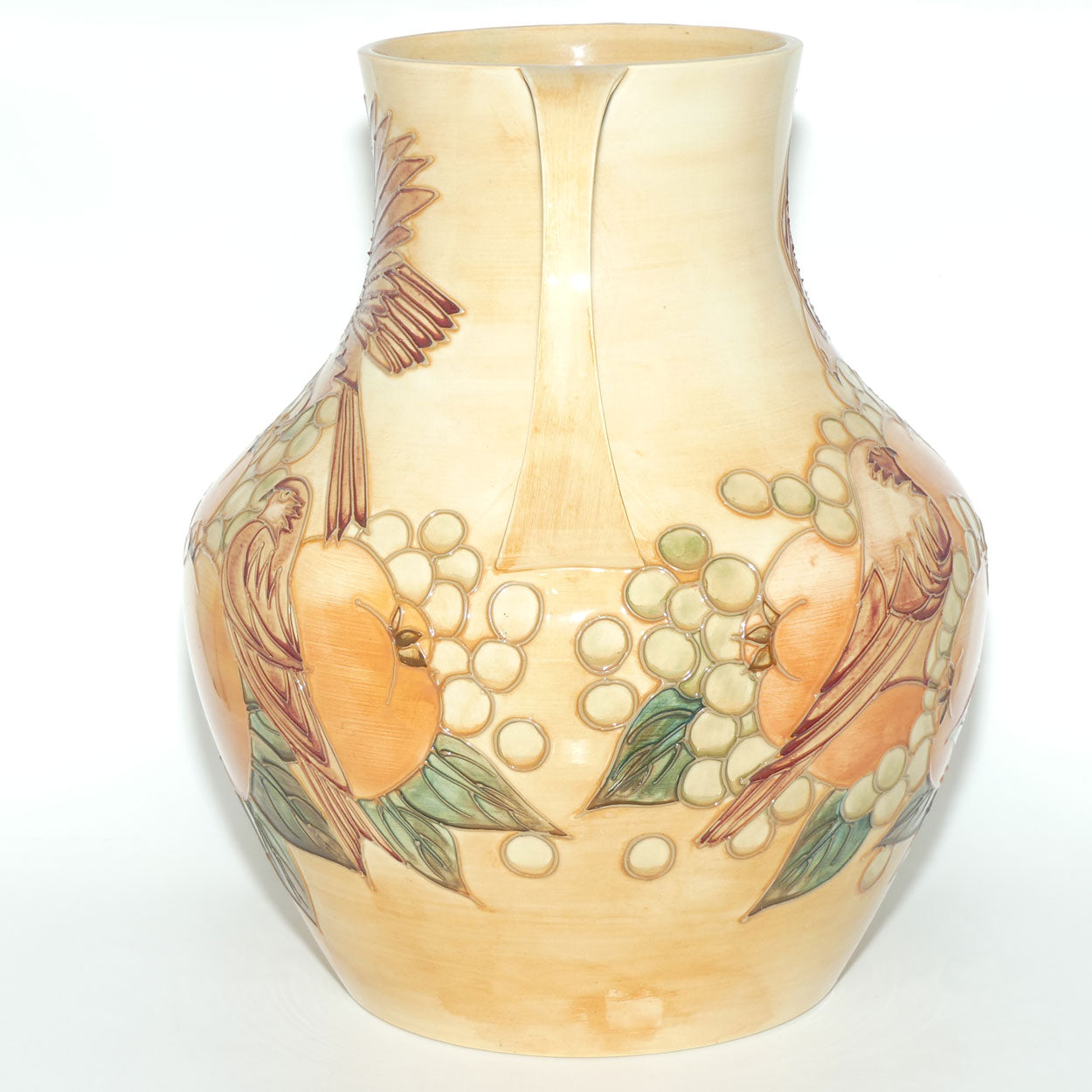 Moorcroft Finches Autumn 5/13 handled vase
