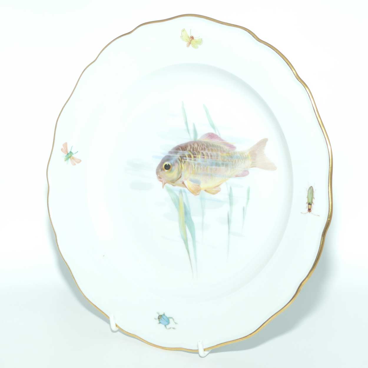Meissen Hand Painted plate | #1 | Trout among Reeds and Insects