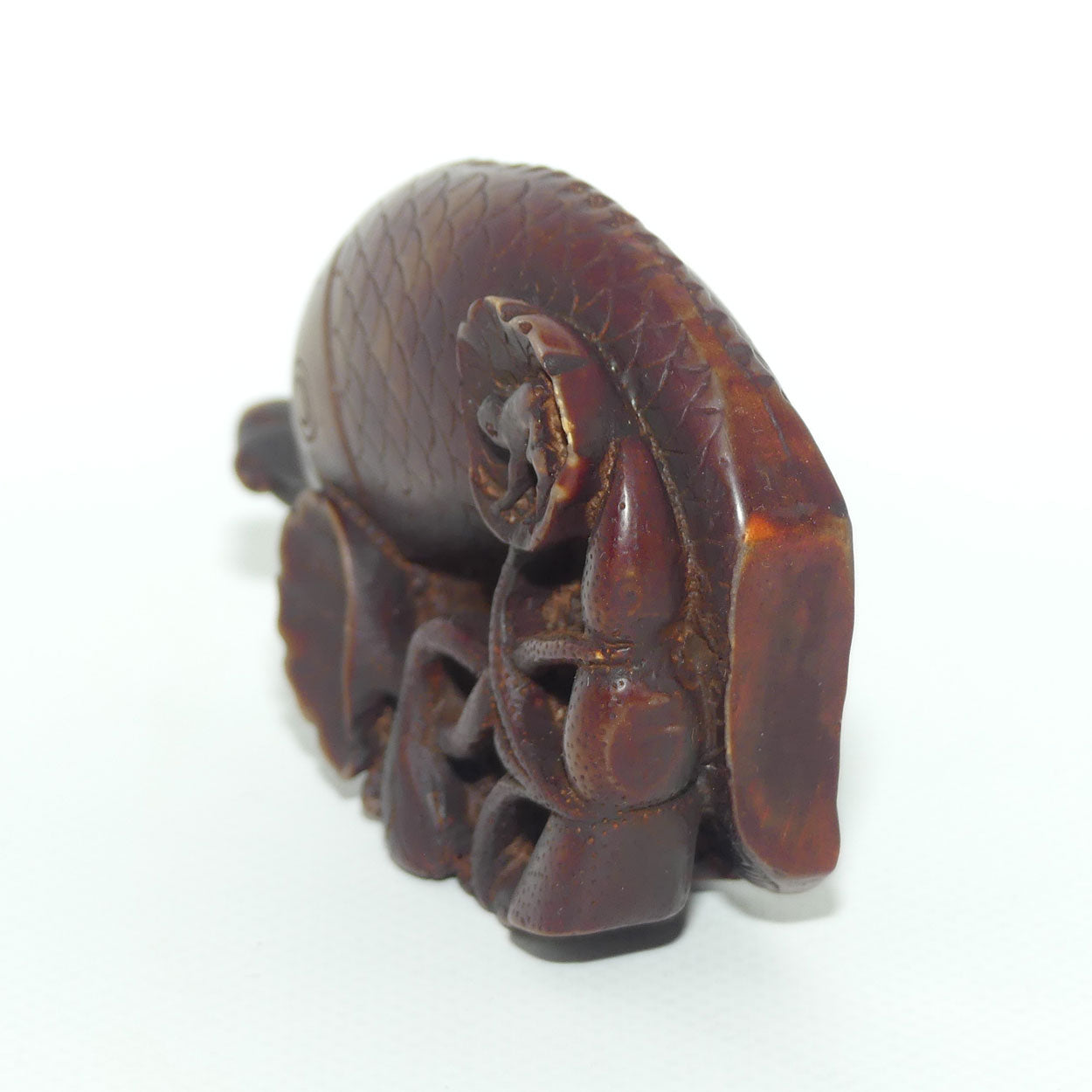 Chinese Snuff Bottle | Carved Brown Stone in the Form of a Carp