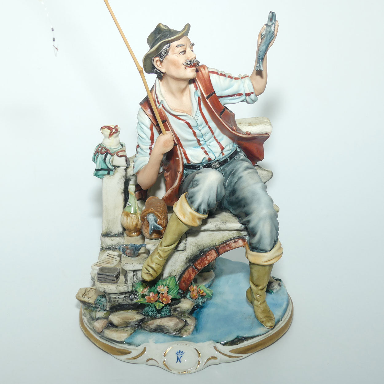 LAN Madea by Rori Porcellane CapoDimonte Italy figure Fisherman