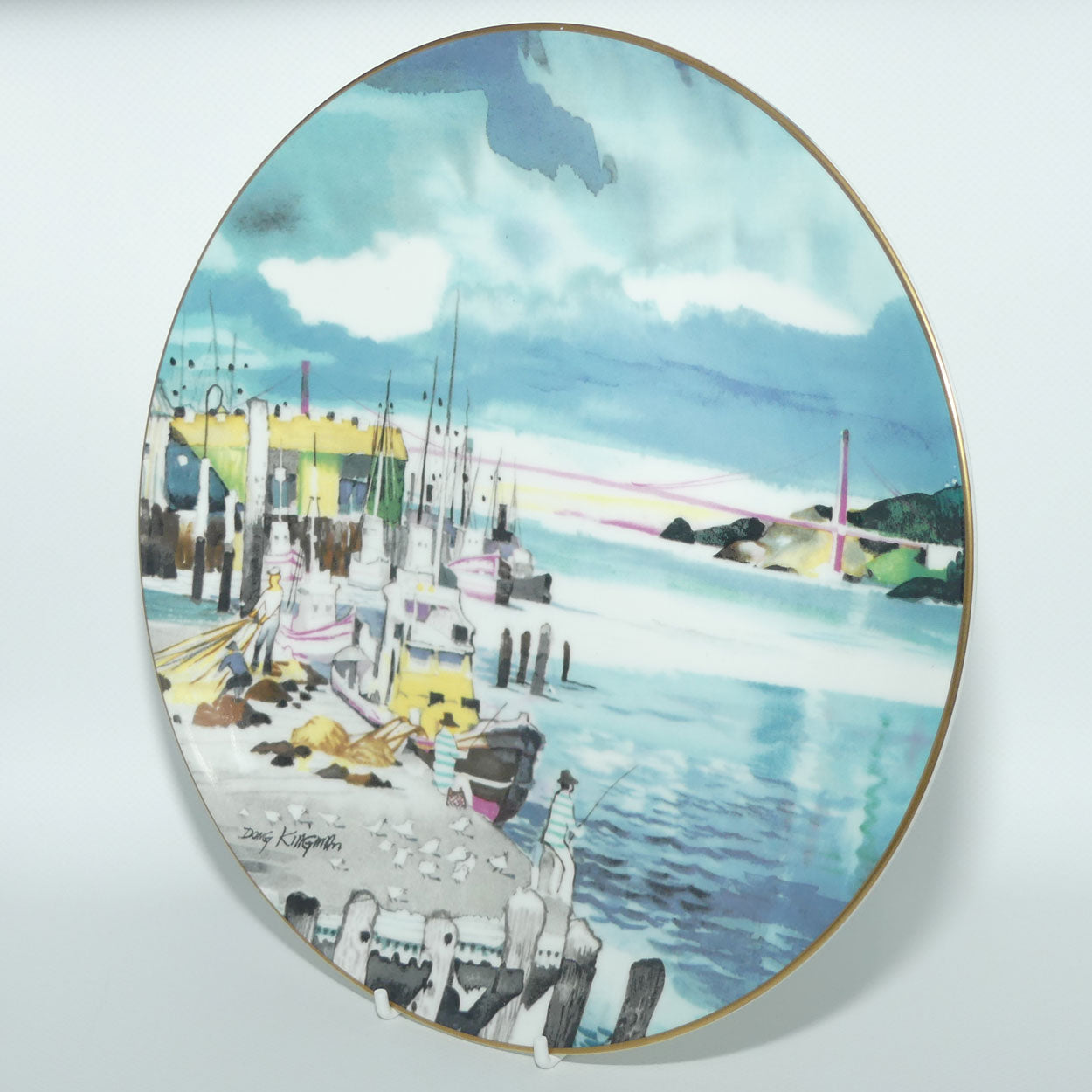 Royal Doulton Dong Kingman plate #1 | Fisherman's Wharf San Francisco