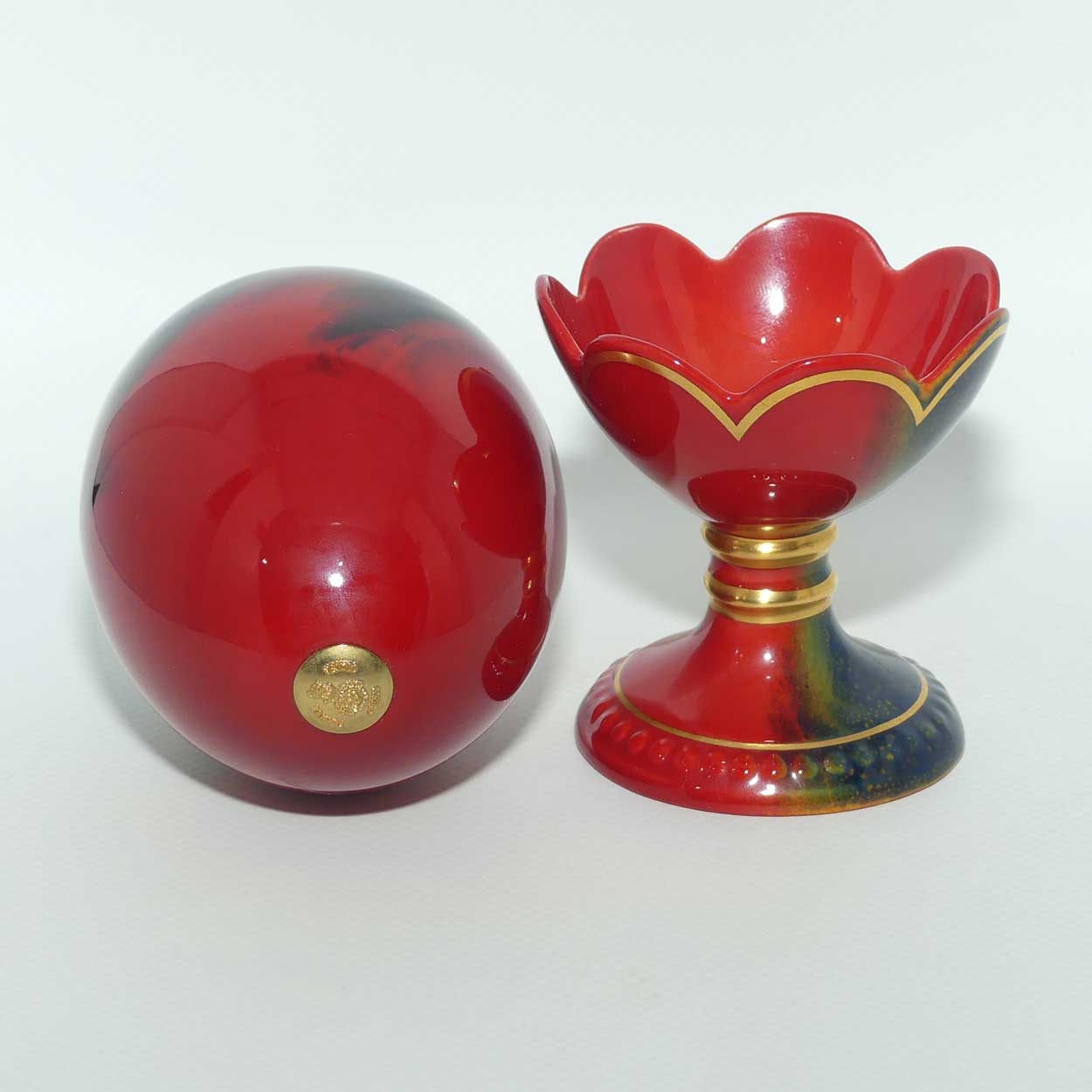 Royal Doulton Flambe Egg and Stand | LE 2502/3500