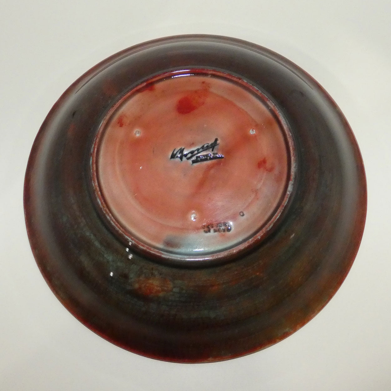 William Moorcroft Flambe Leaves and Fruit shallow bowl #2