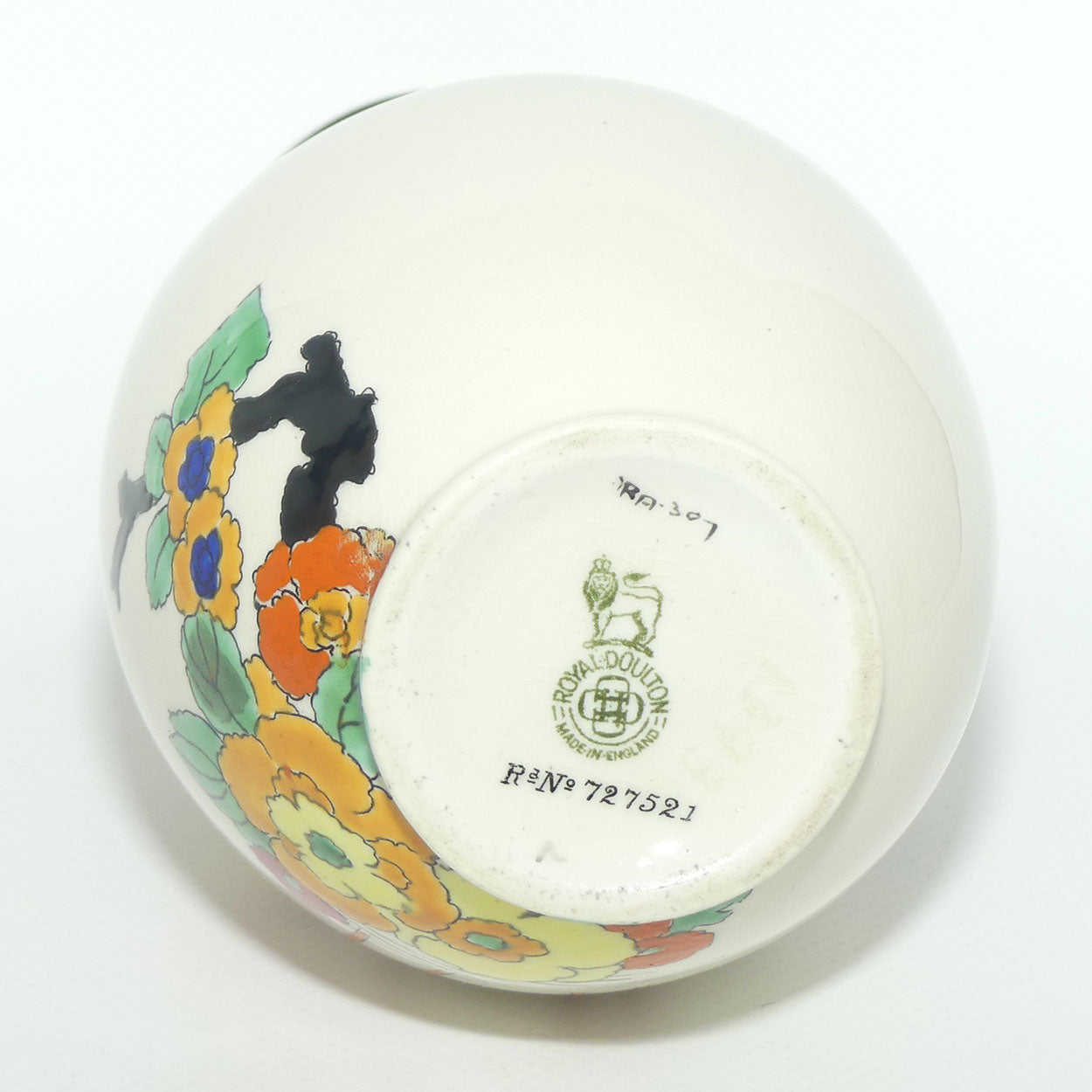 Royal Doulton hand enamelled Mandarin ware | Flamingo vase by Robert Allen | RA307