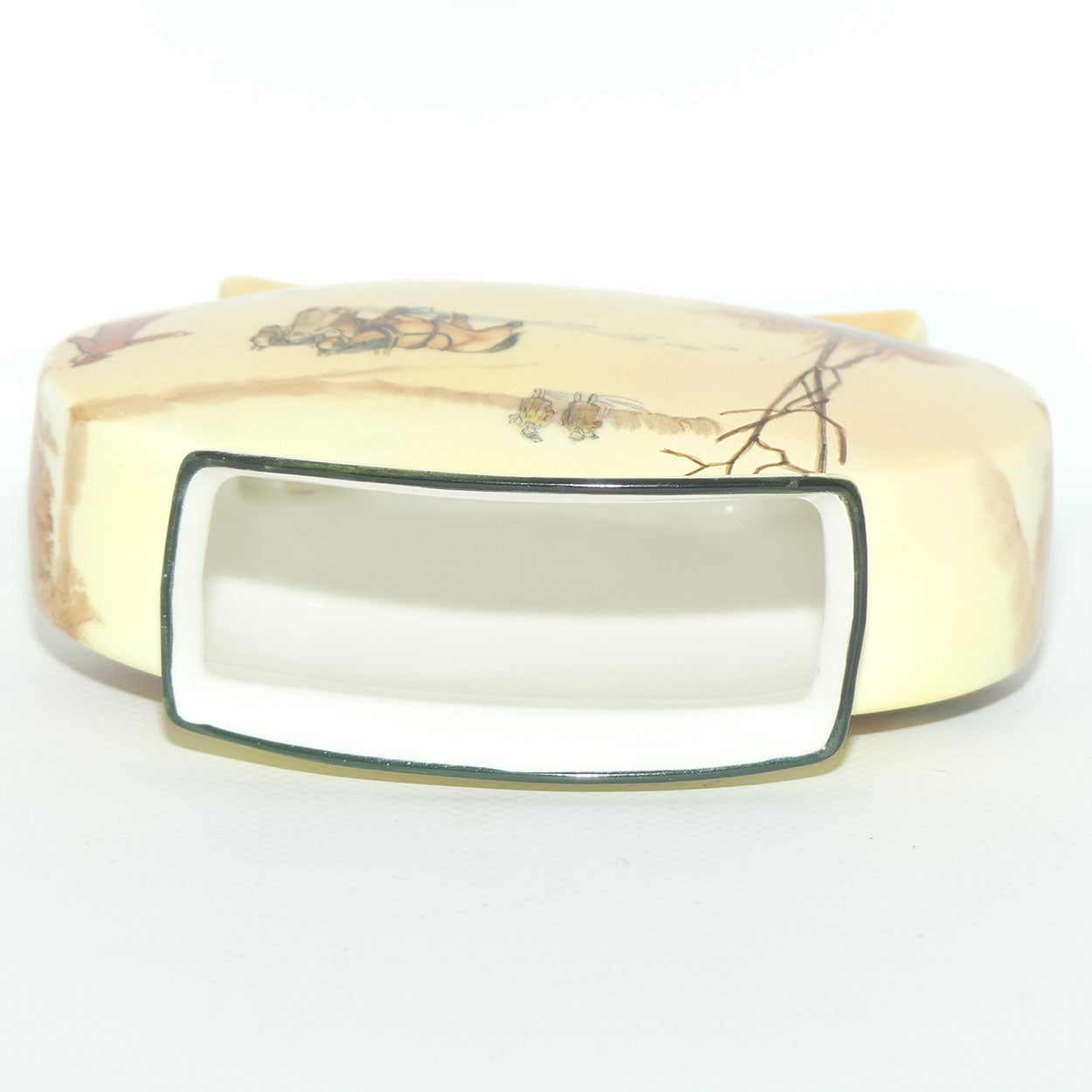 Royal Doulton Coaching Days flat oval vase E3804 | Struggling in Snow