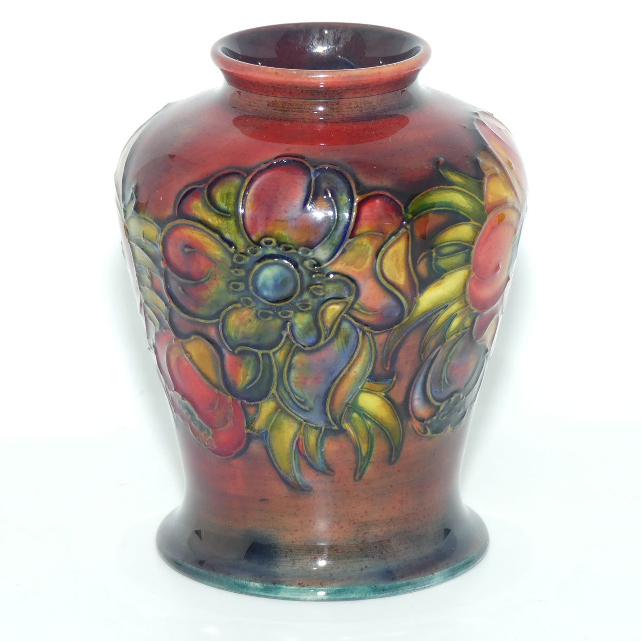 Walter Moorcroft Flambe Anemone footed vase