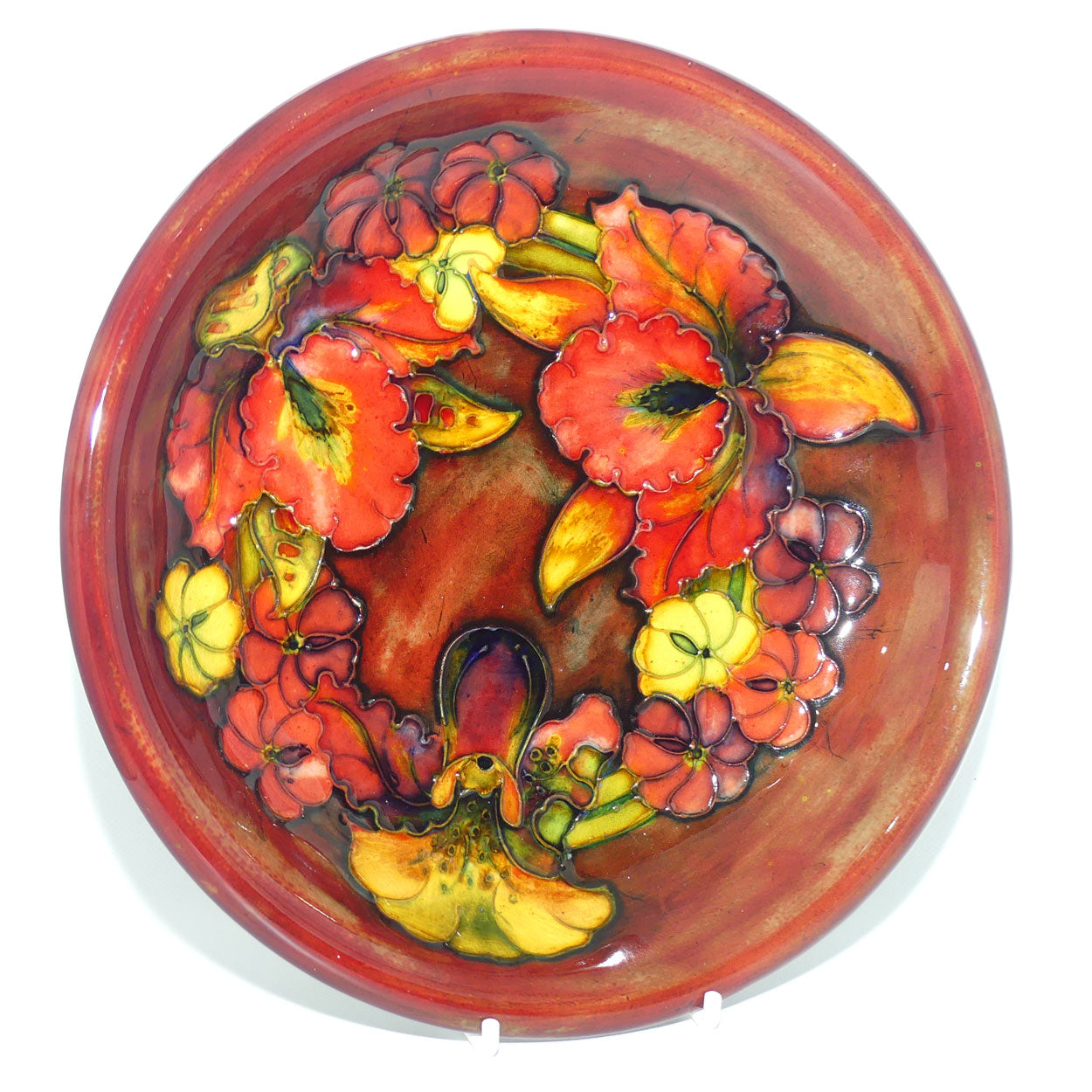 Walter Moorcroft Flambe Orchid shallow bowl (#3)