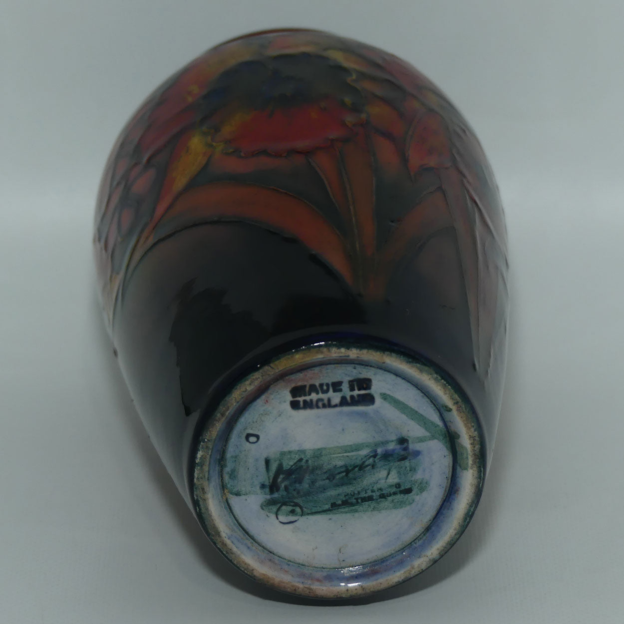 Walter Moorcroft Flambe Orchid tapering shape vase