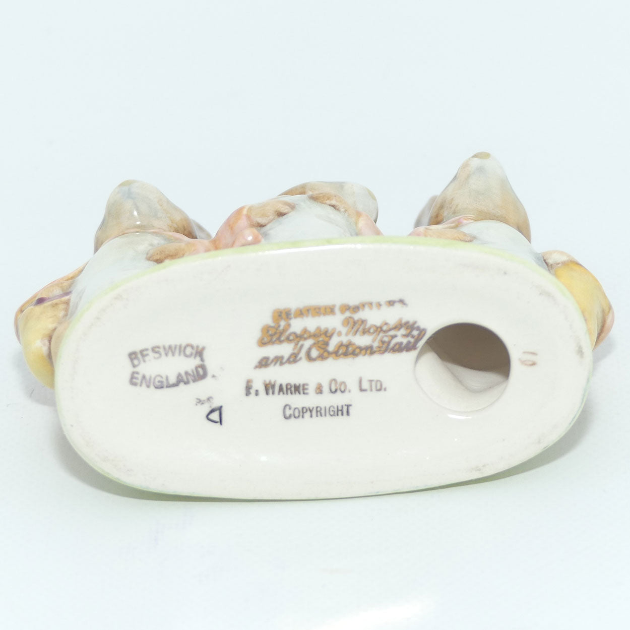Beswick Beatrix Potter Flopsy, Mopsy and Cottontail | GOLD OVAL BP2a #1
