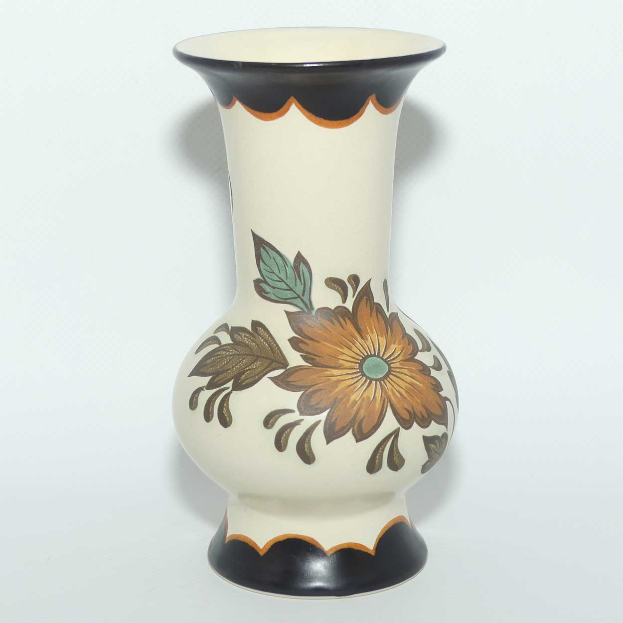 Gouda Pottery Holland Flora pattern vase | original label intact