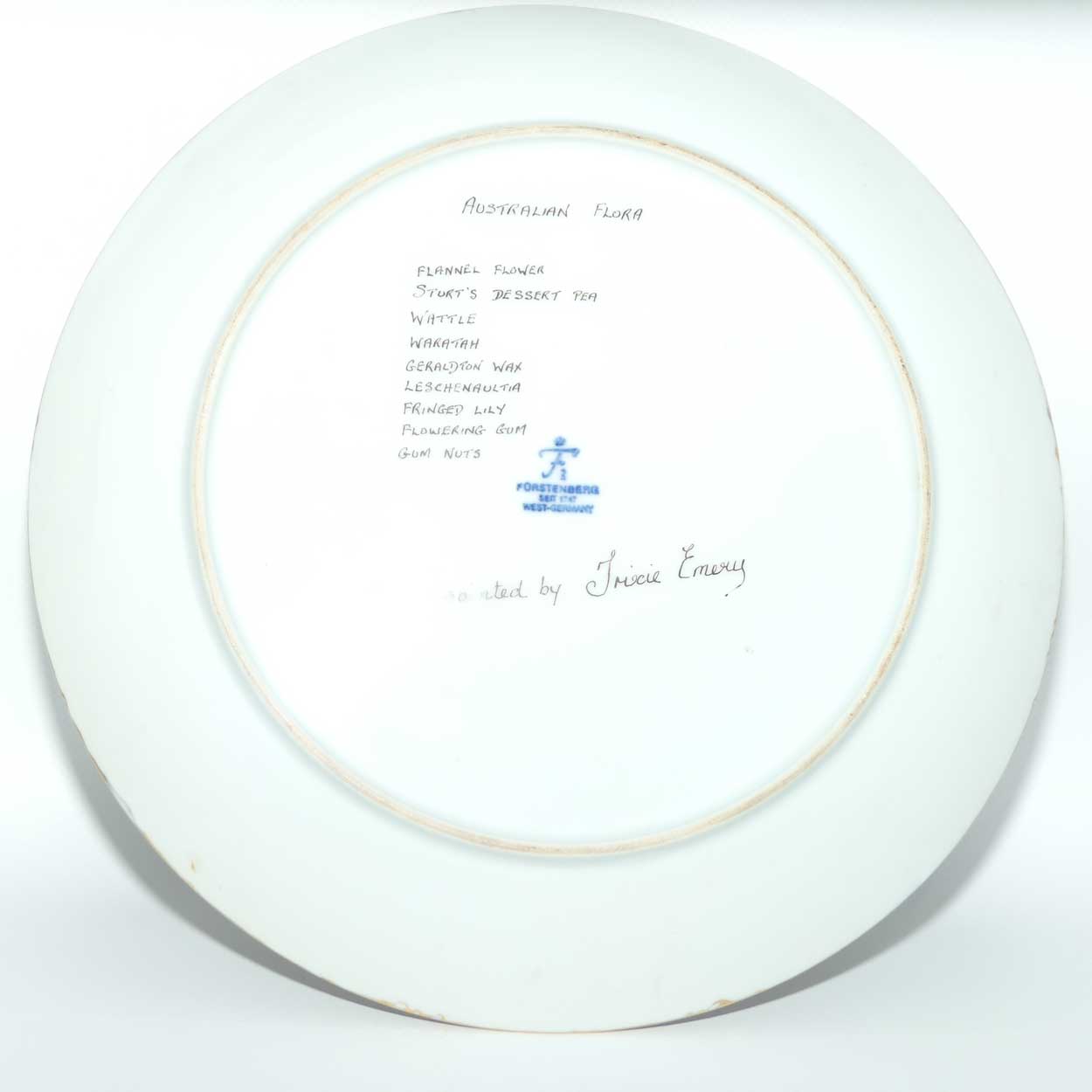 Australian China Painting | Australian Flora plate by Trixie Emery