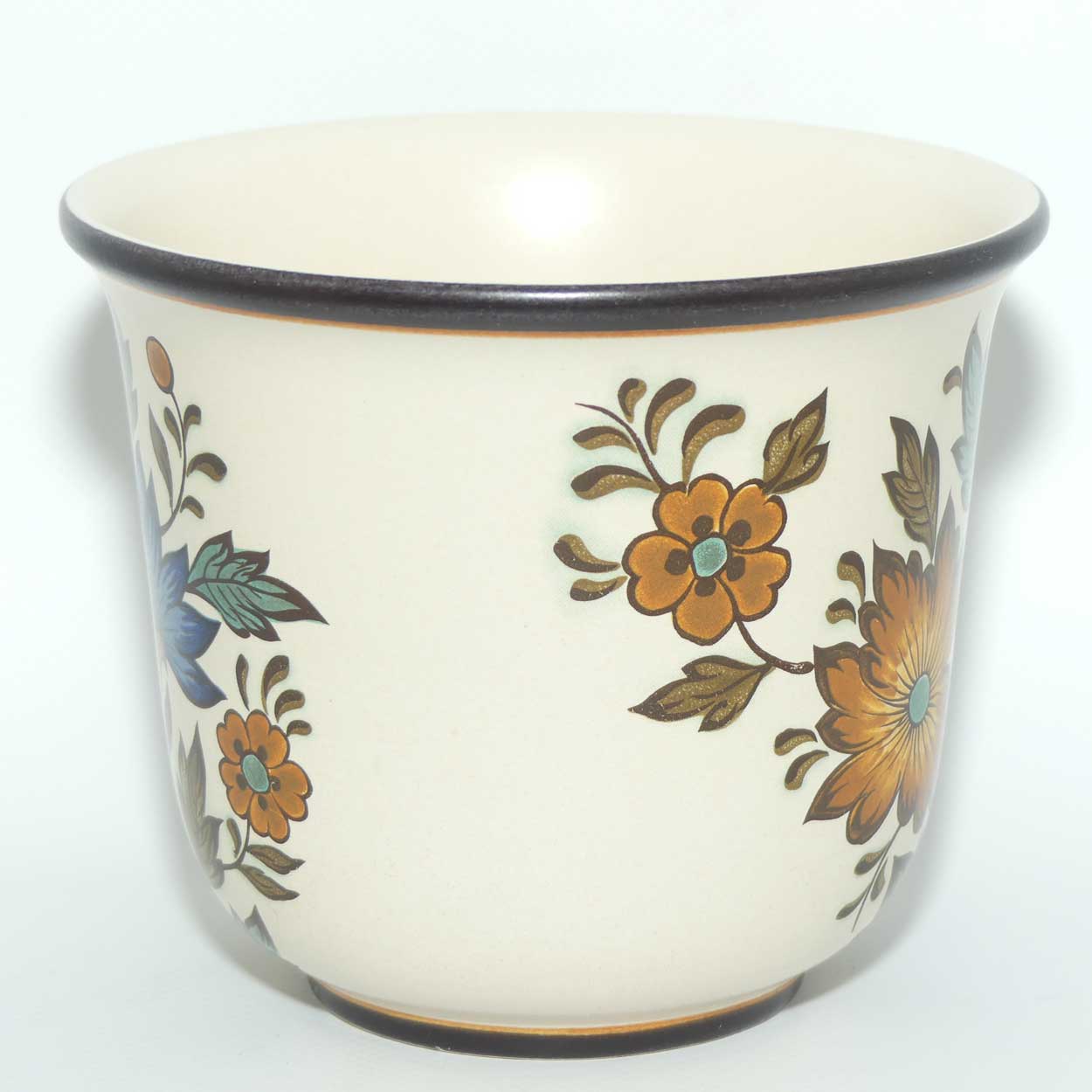 Gouda Pottery Holland Flora pattern small planter | original label intact