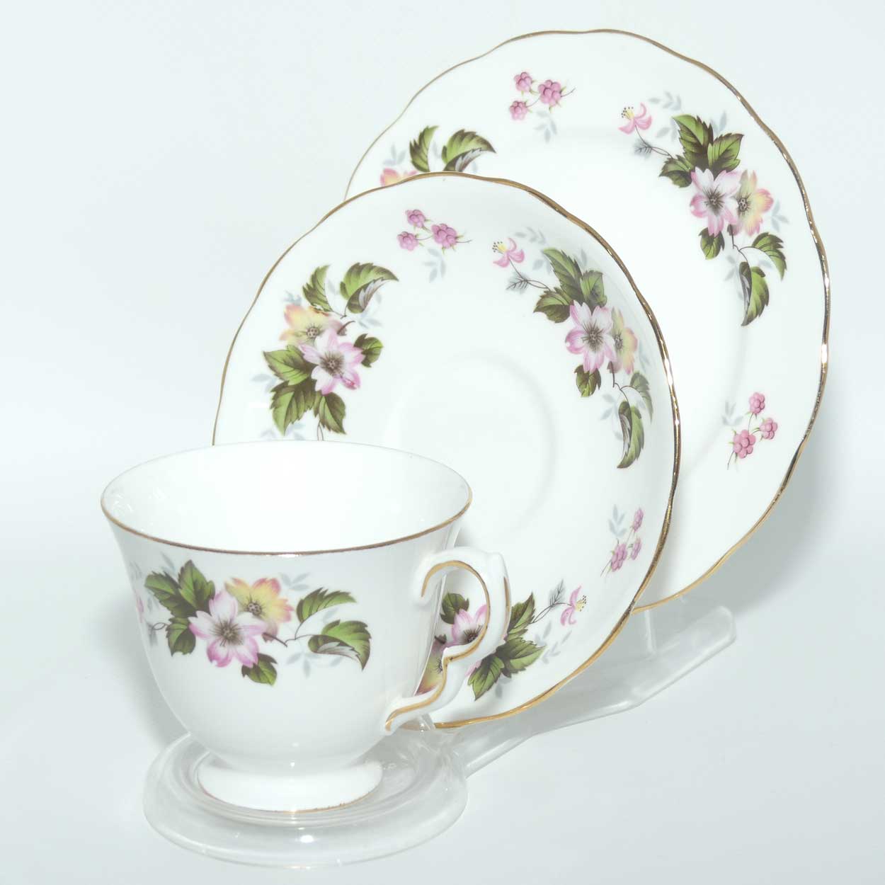 Queen Anne Bone China Pretty Floral pattern trio